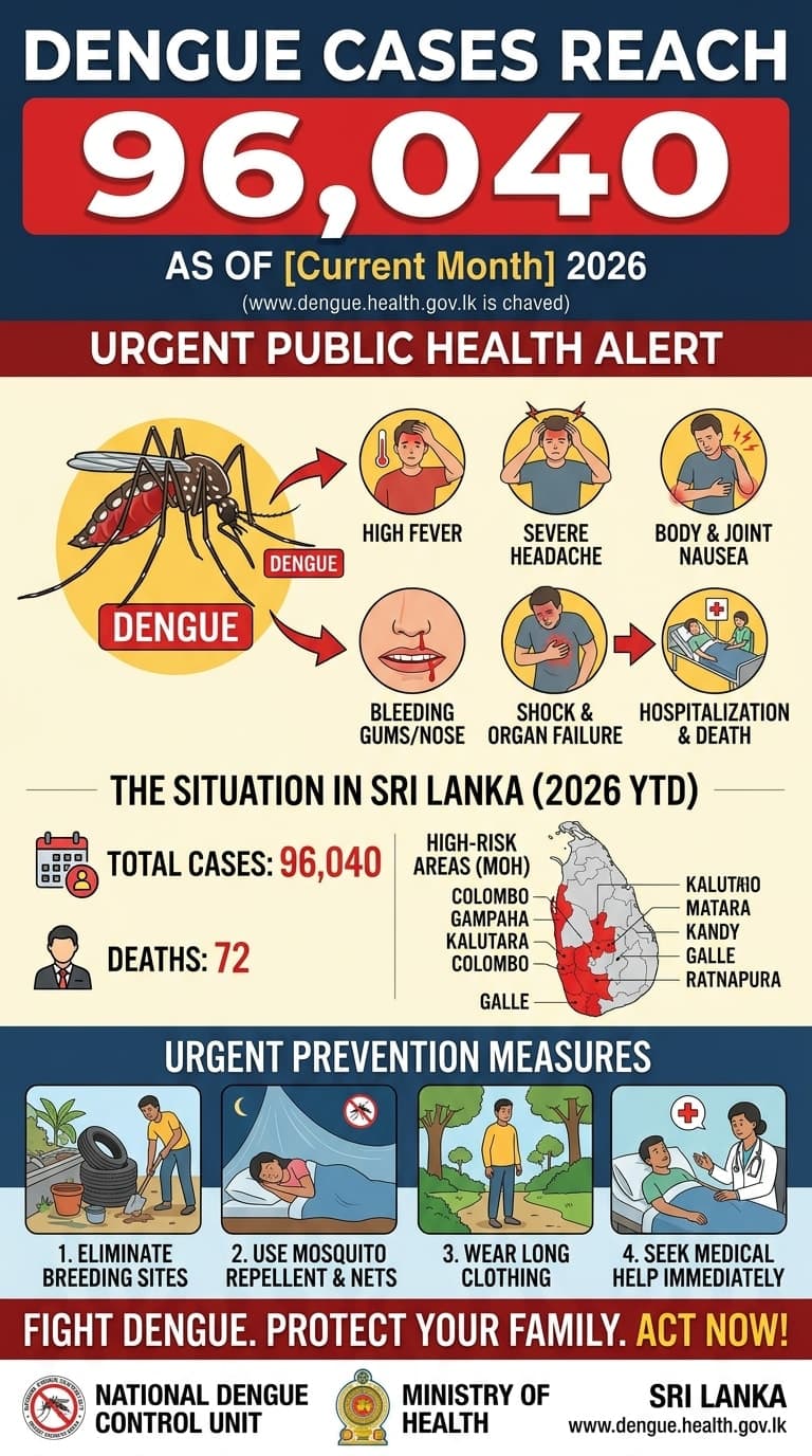 Dengue Cases Reach 96,040